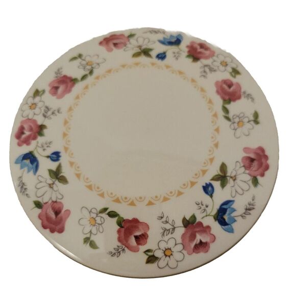 Vtg Hankook Powder Jar Trinket Jewelry Box Lid Multi Color Floral Flowers Korea - Picture 4 of 12